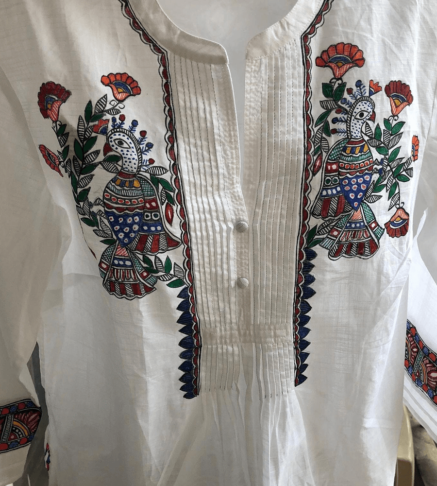 Regal Mithila Hand-Painted Linen Shirt