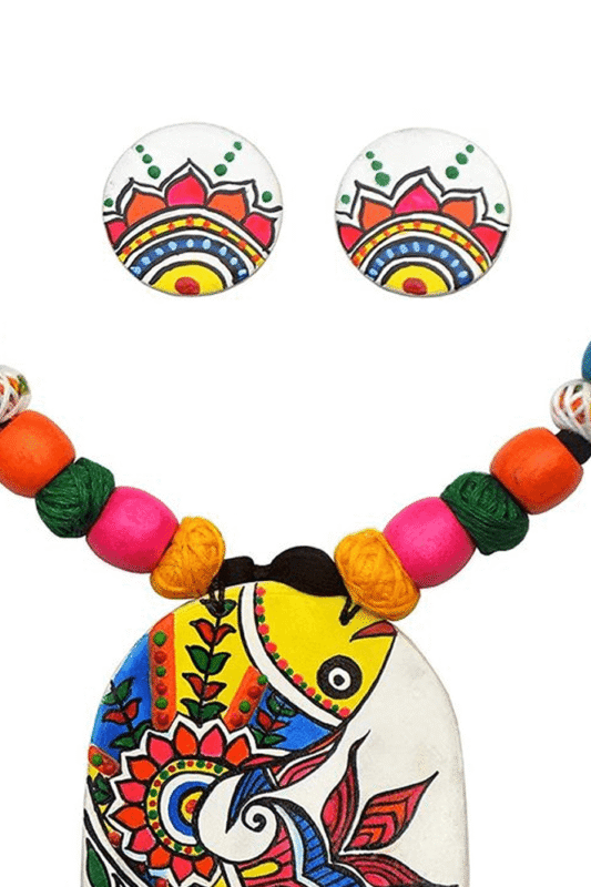Prosperity Bloom Hand-Painted Necklace Set