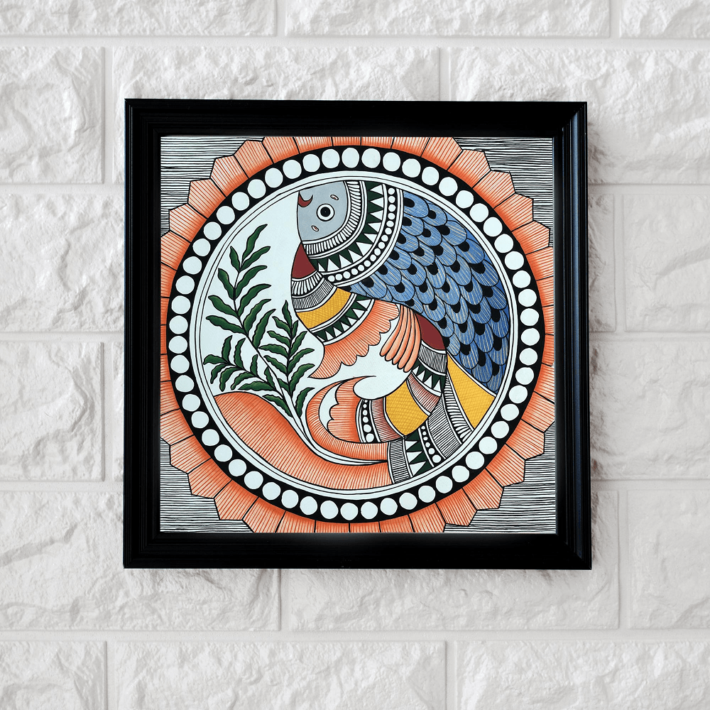 Prosperity Fish Mithila Framed Art