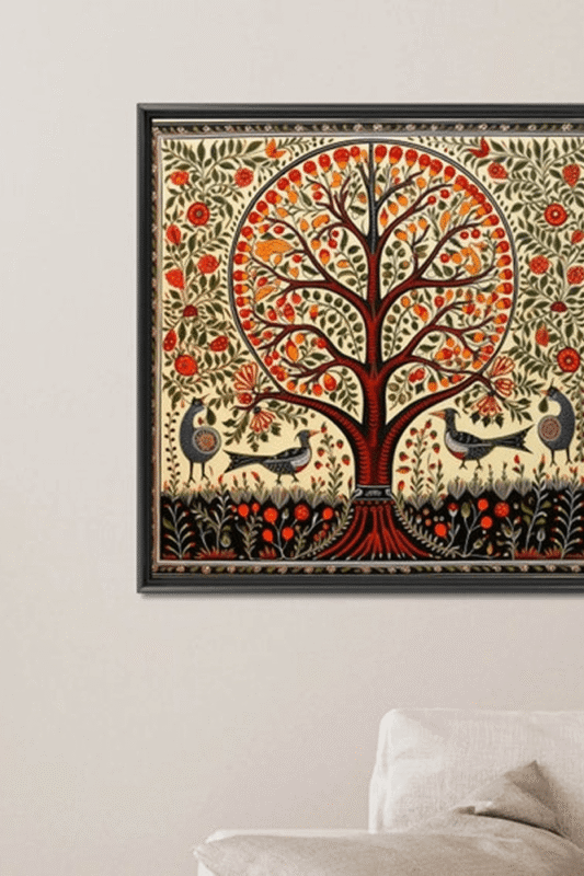 Sacred Tree of Life Mithila Wall Art